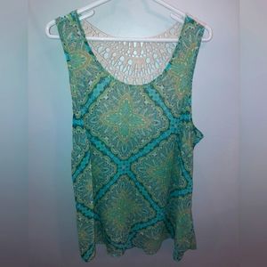 Maurices 2x Boho tank top brilliant green/turquoise excellent used condition